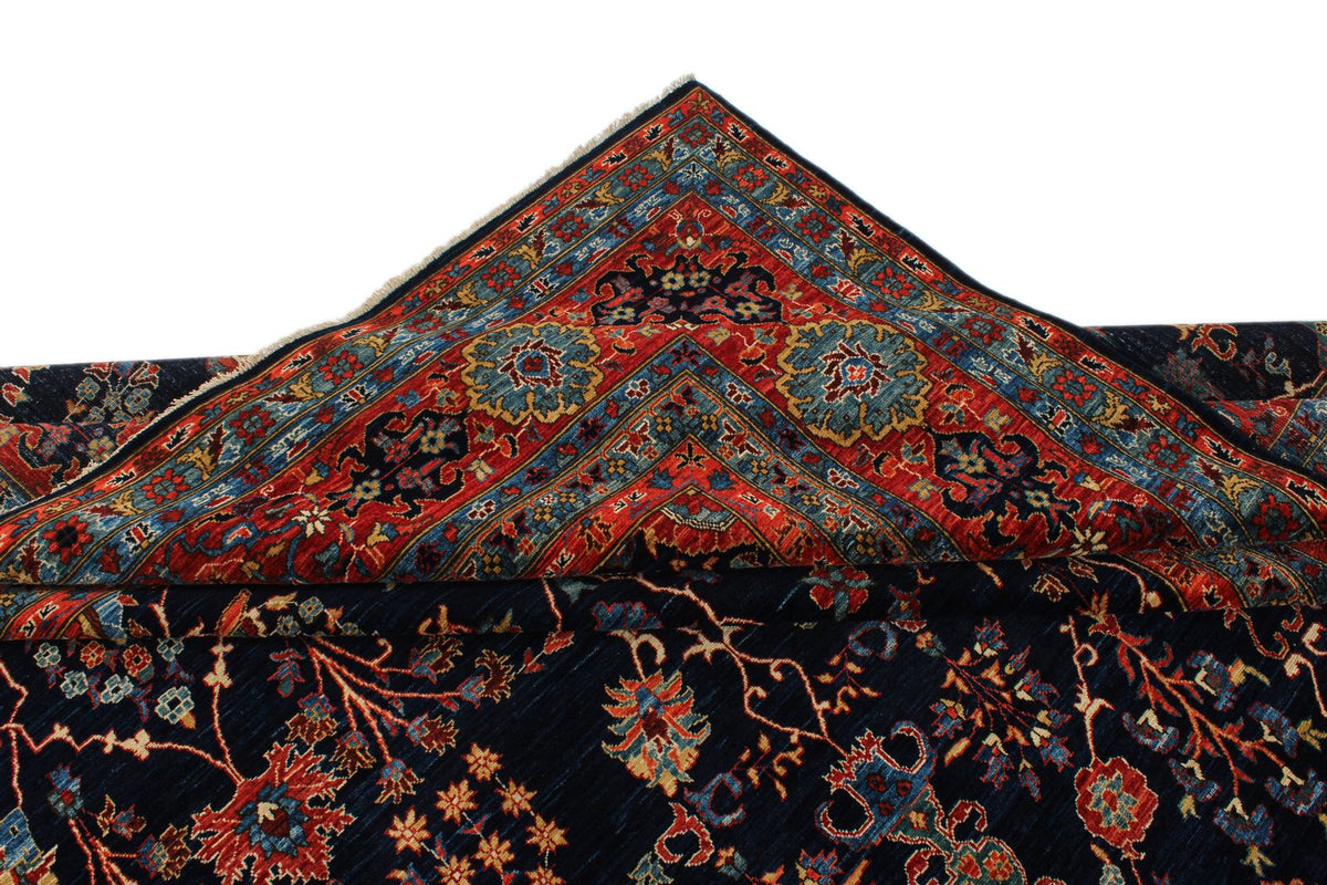 10x14 Navy and Red Traditional Rug