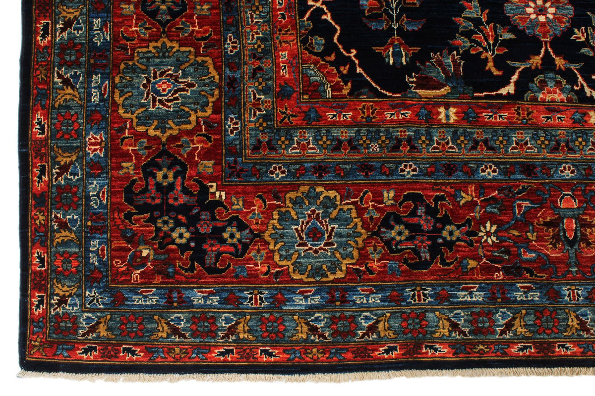 10x14 Navy and Red Traditional Rug