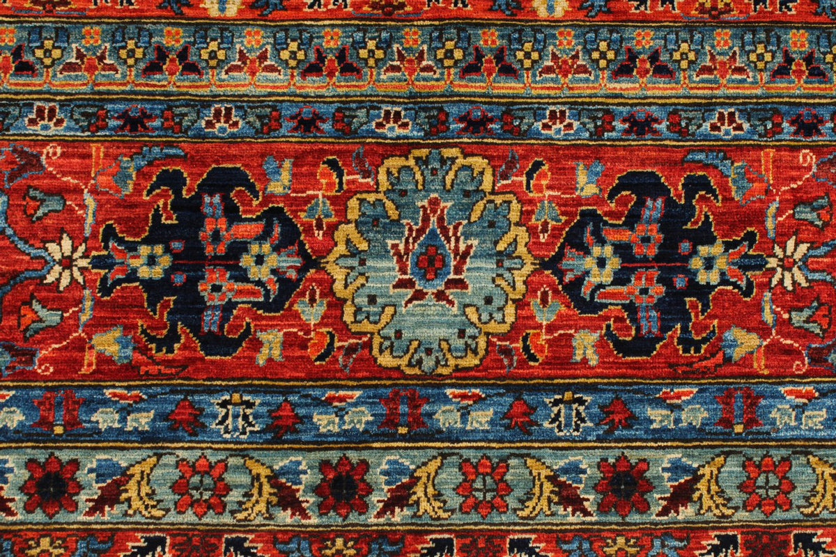 10x14 Navy and Red Traditional Rug