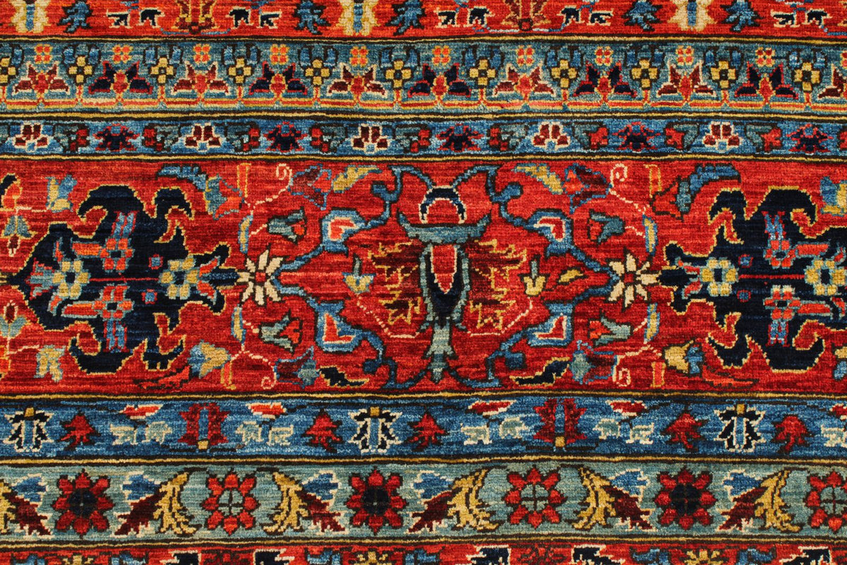 10x14 Navy and Red Traditional Rug