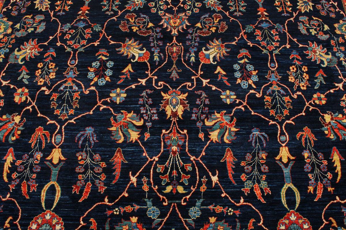 10x14 Navy and Red Traditional Rug