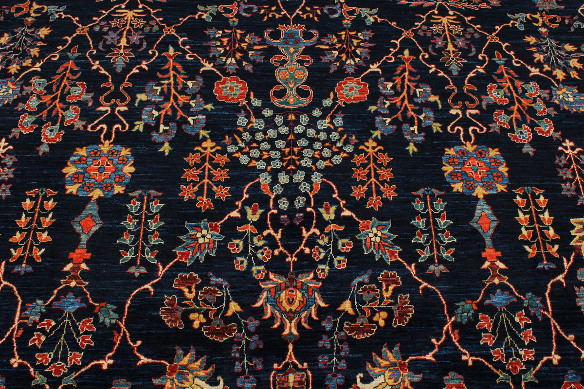 10x14 Navy and Red Traditional Rug