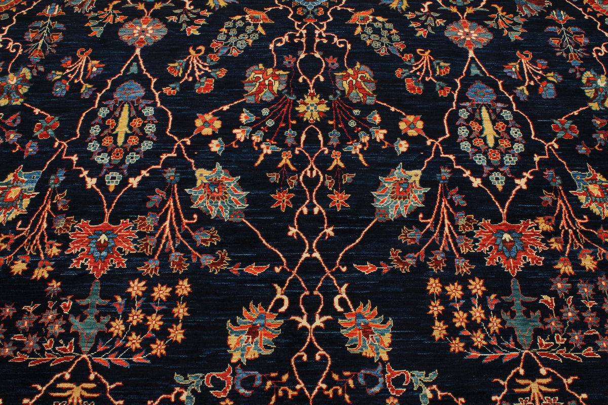 10x14 Navy and Red Traditional Rug
