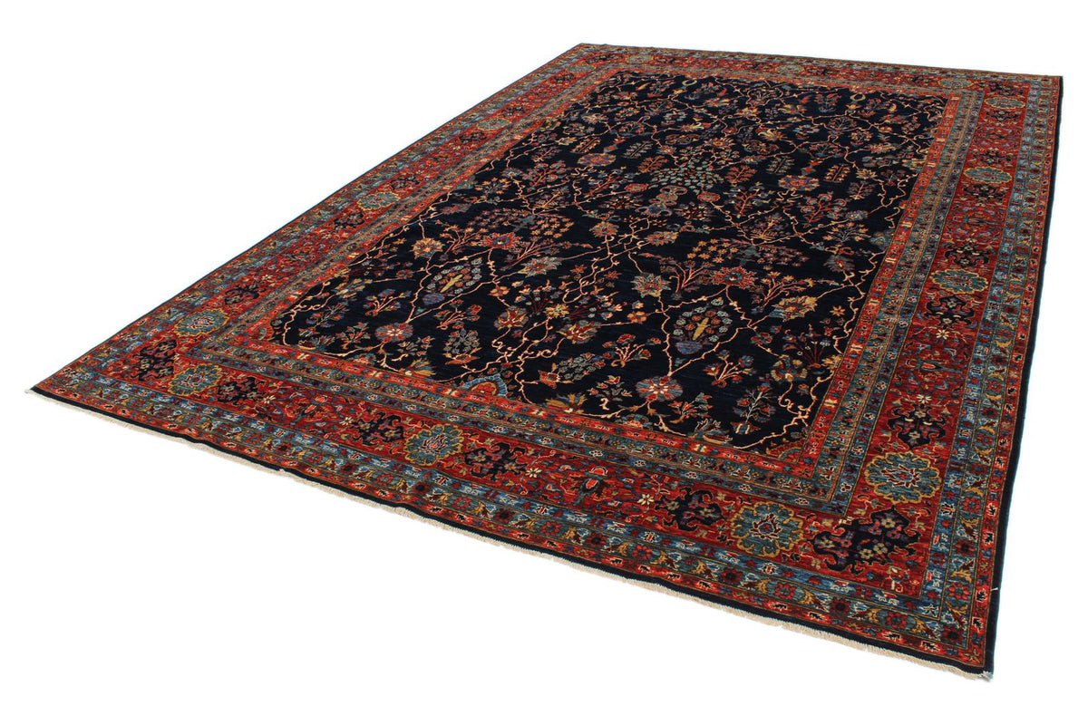 10x14 Navy and Red Traditional Rug