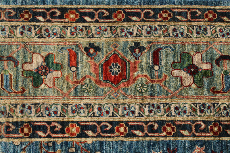 9x12 Blue and Green Anatolian Traditional Rug