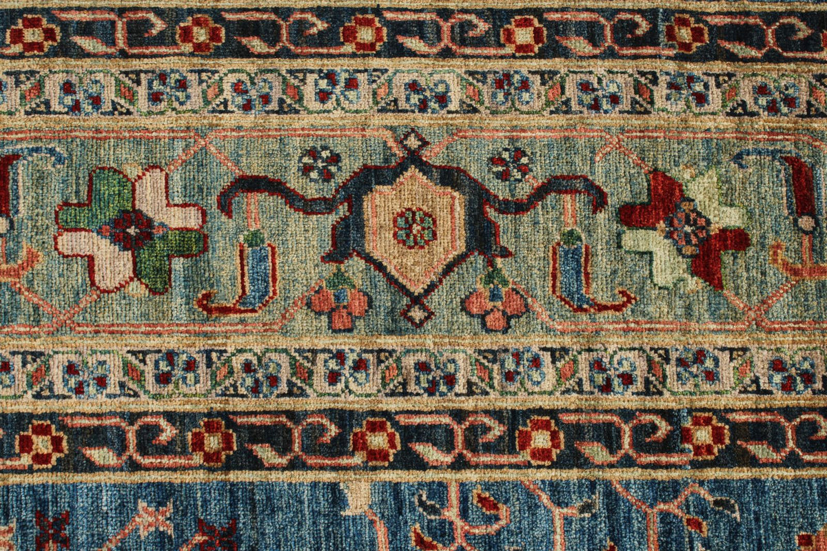 9x12 Blue and Green Anatolian Traditional Rug