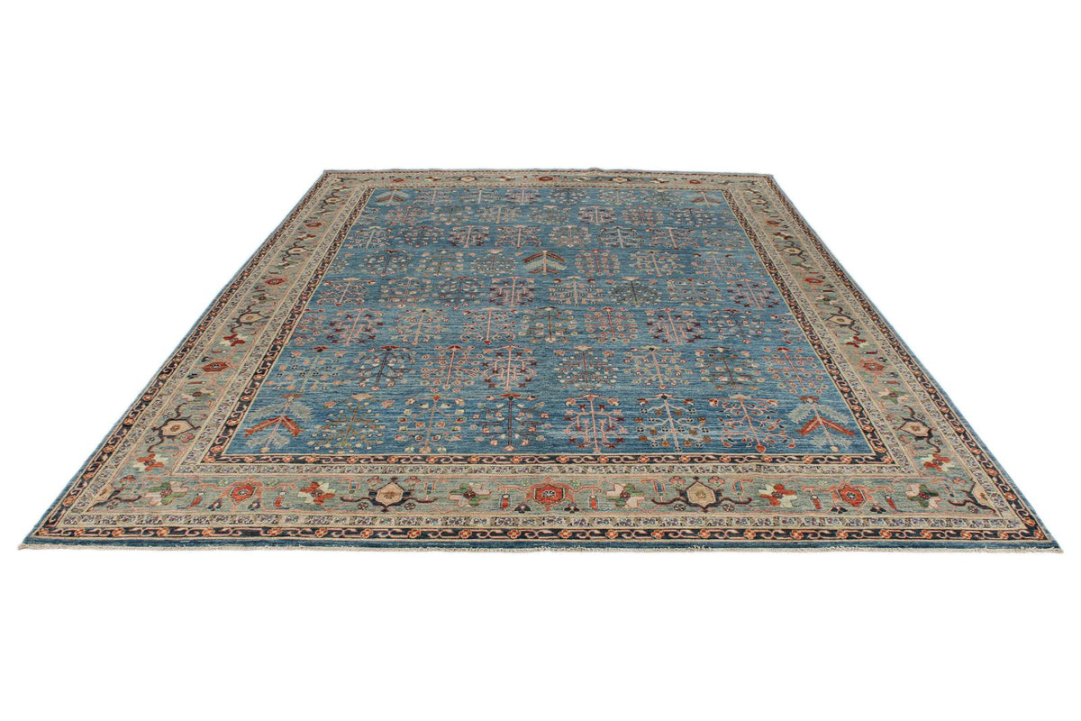 9x12 Blue and Green Anatolian Traditional Rug