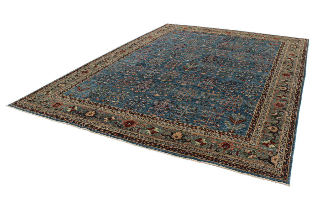 9x12 Blue and Green Anatolian Traditional Rug