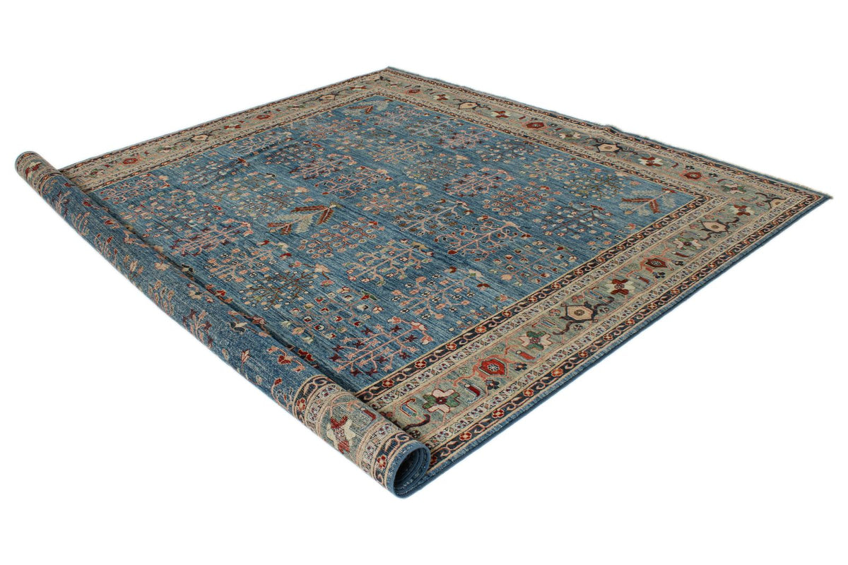 9x12 Blue and Green Anatolian Traditional Rug