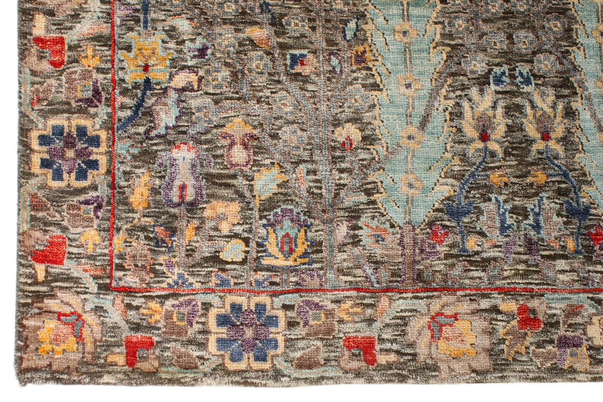 10x14 Gray and Multicolor Turkish Oushak Rug