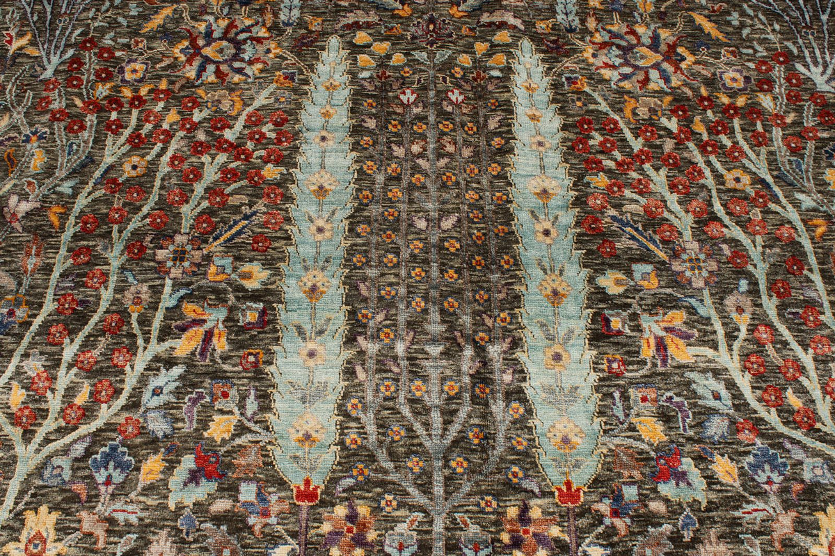 10x14 Gray and Multicolor Turkish Oushak Rug