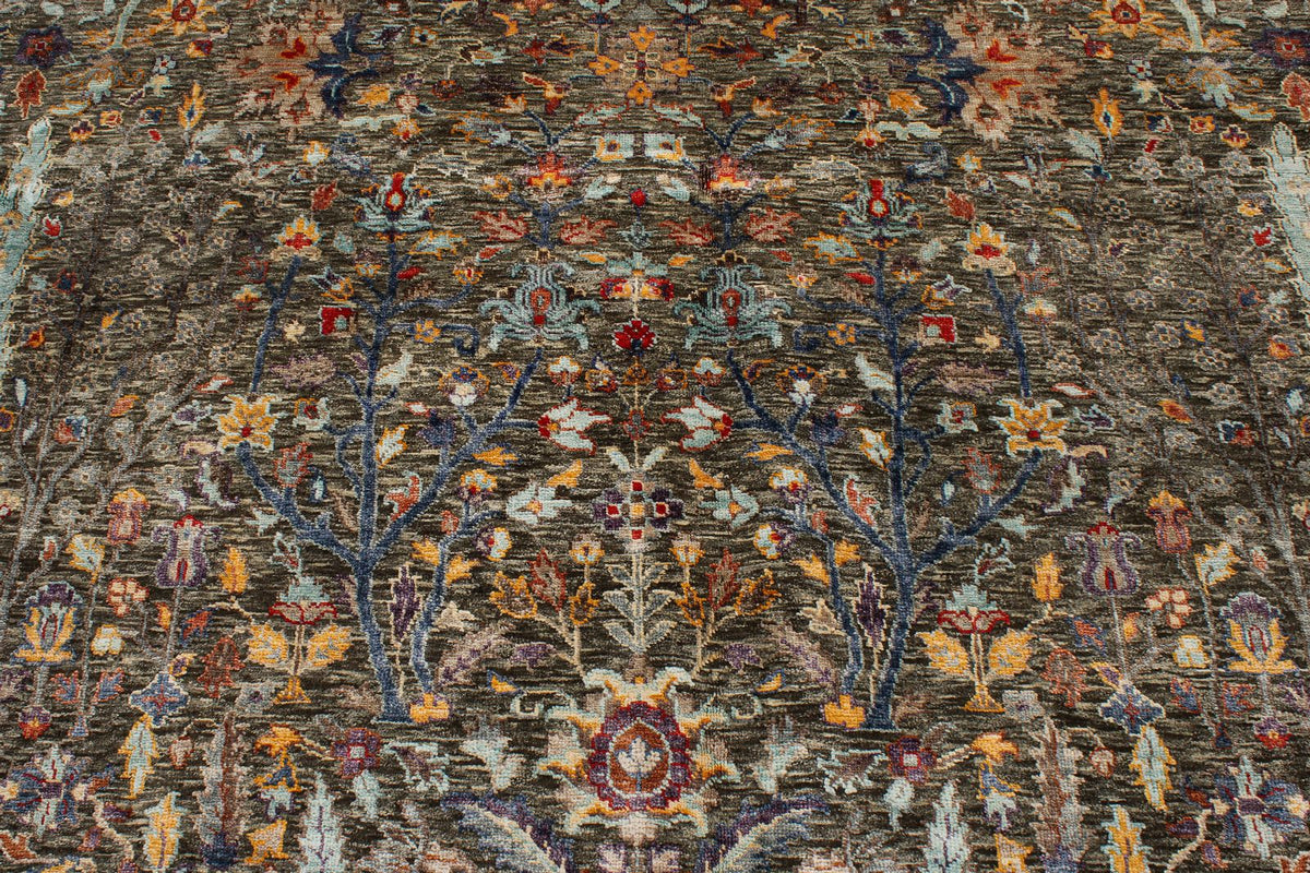10x14 Gray and Multicolor Turkish Oushak Rug