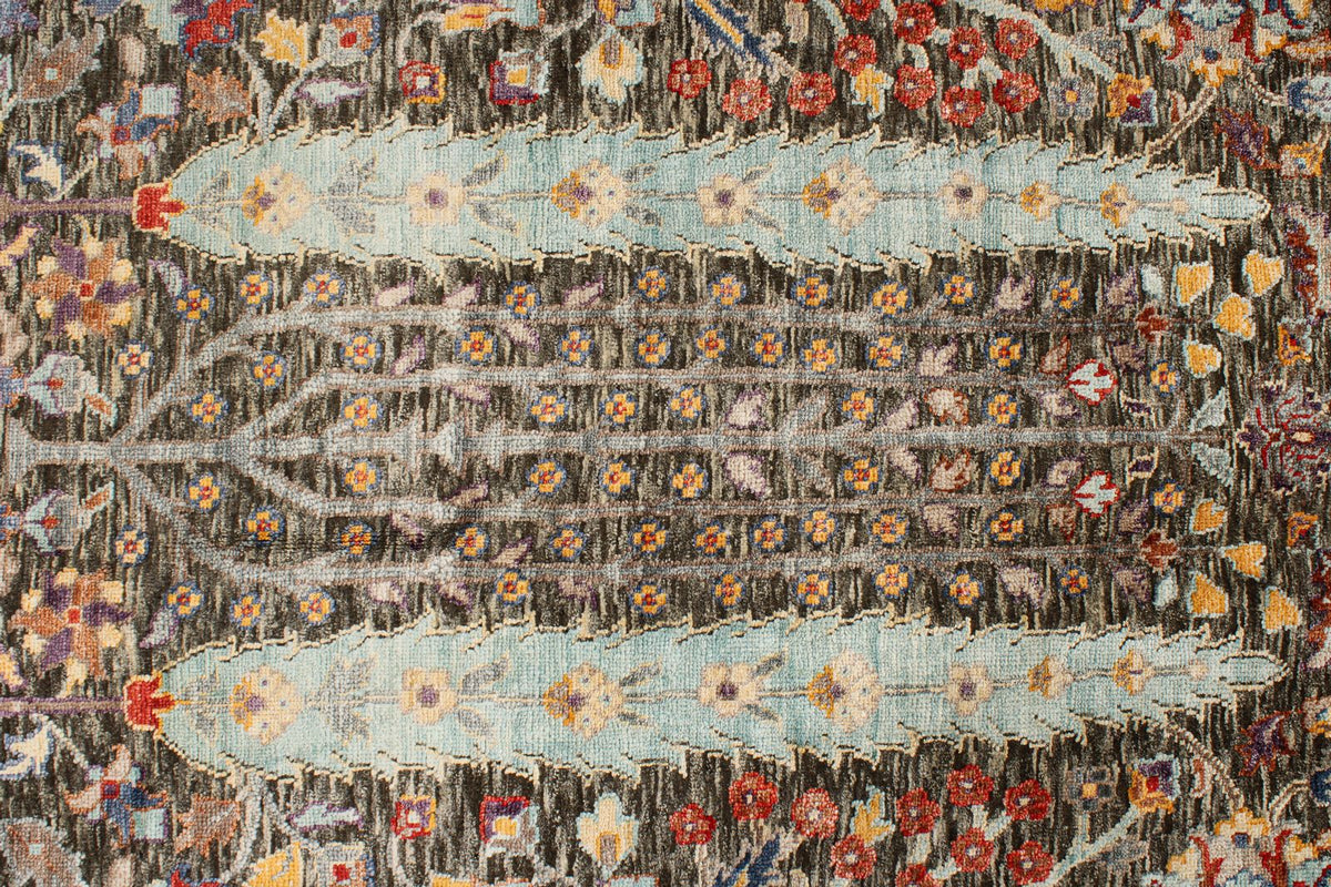 10x14 Gray and Multicolor Turkish Oushak Rug