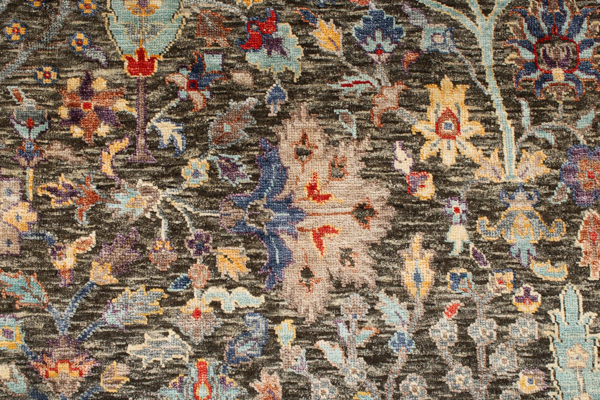 10x14 Gray and Multicolor Turkish Oushak Rug