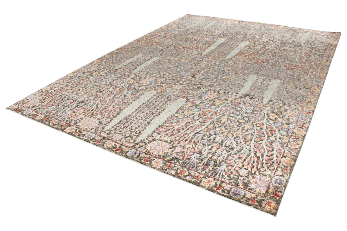 10x14 Gray and Multicolor Turkish Oushak Rug