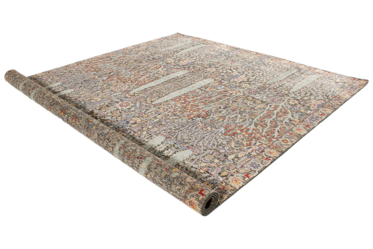 10x14 Gray and Multicolor Turkish Oushak Rug