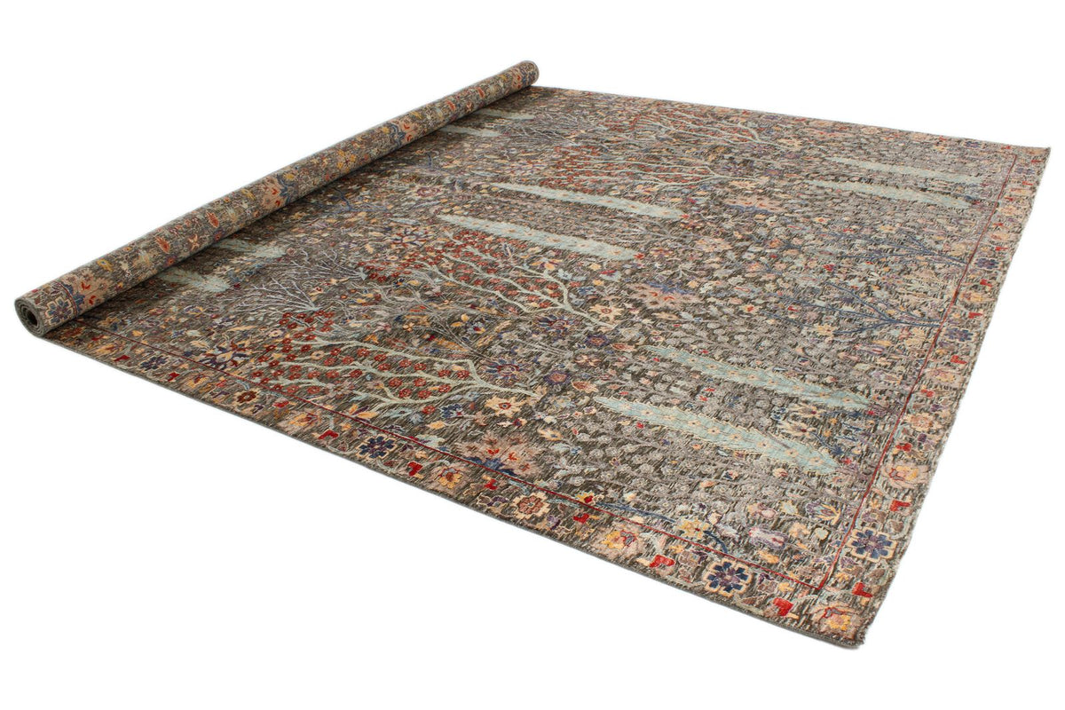 10x14 Gray and Multicolor Turkish Oushak Rug