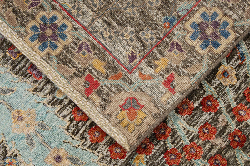 9x12 Gray and Multicolor Turkish Oushak Rug