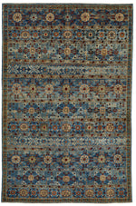 6x9 Blue and Multicolor Anatolian Traditional Rug
