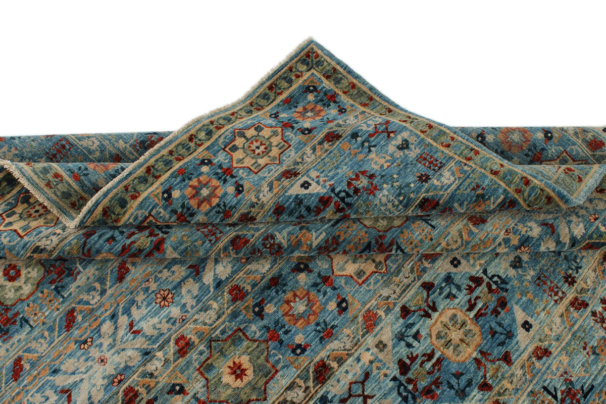 6x9 Blue and Multicolor Anatolian Traditional Rug