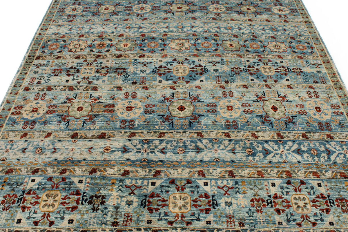 6x9 Blue and Multicolor Anatolian Traditional Rug