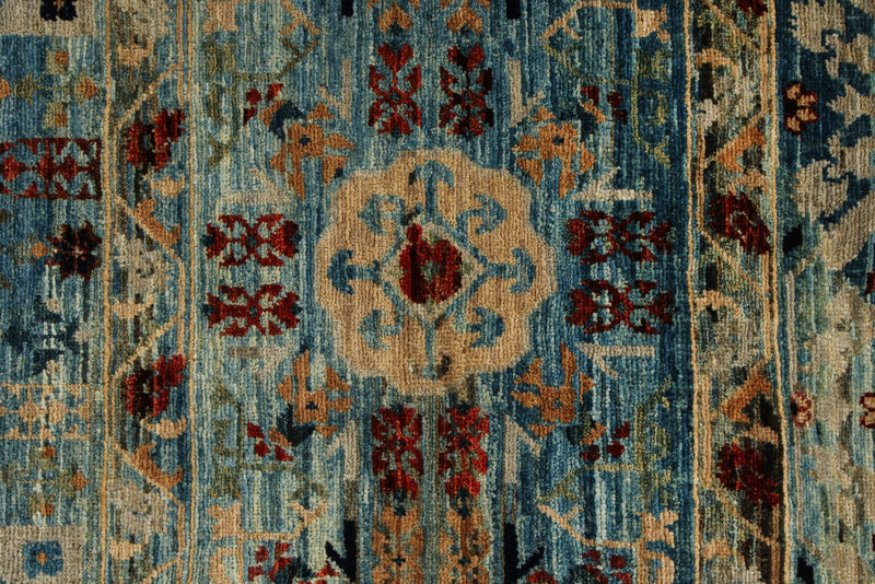 6x9 Blue and Multicolor Anatolian Traditional Rug