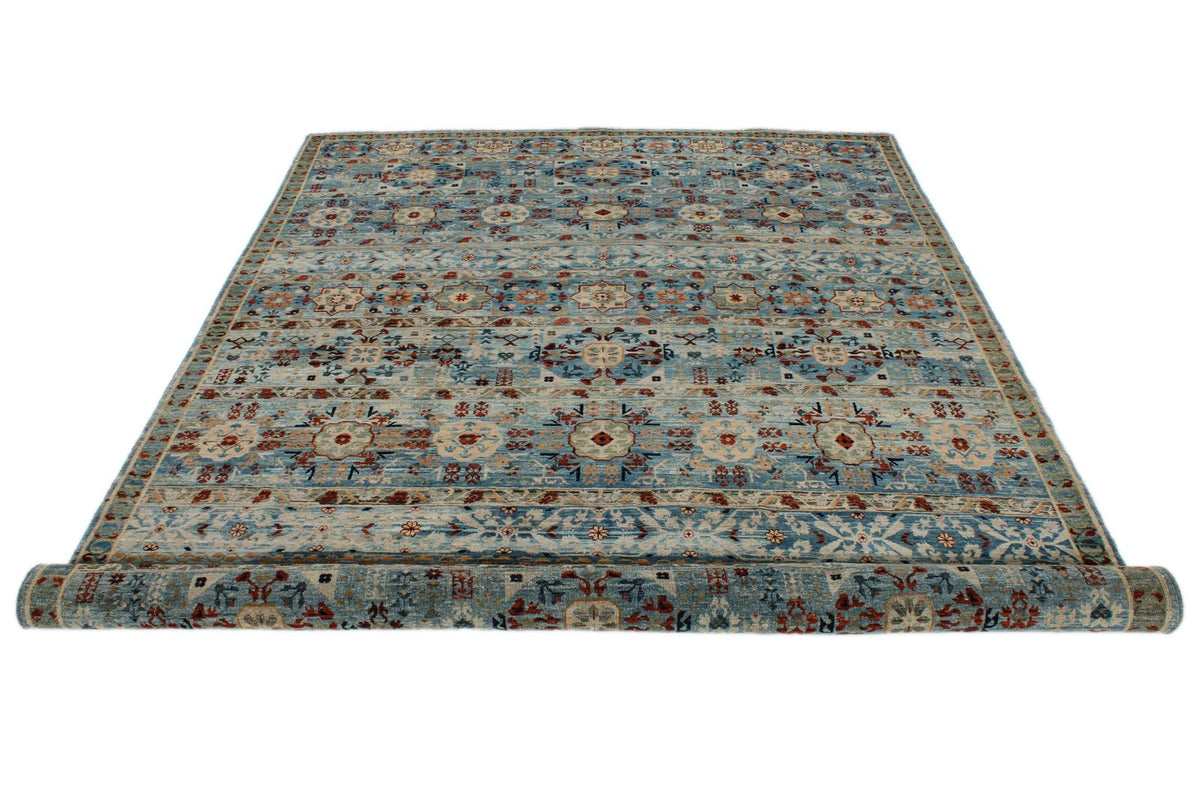 6x9 Blue and Multicolor Anatolian Traditional Rug