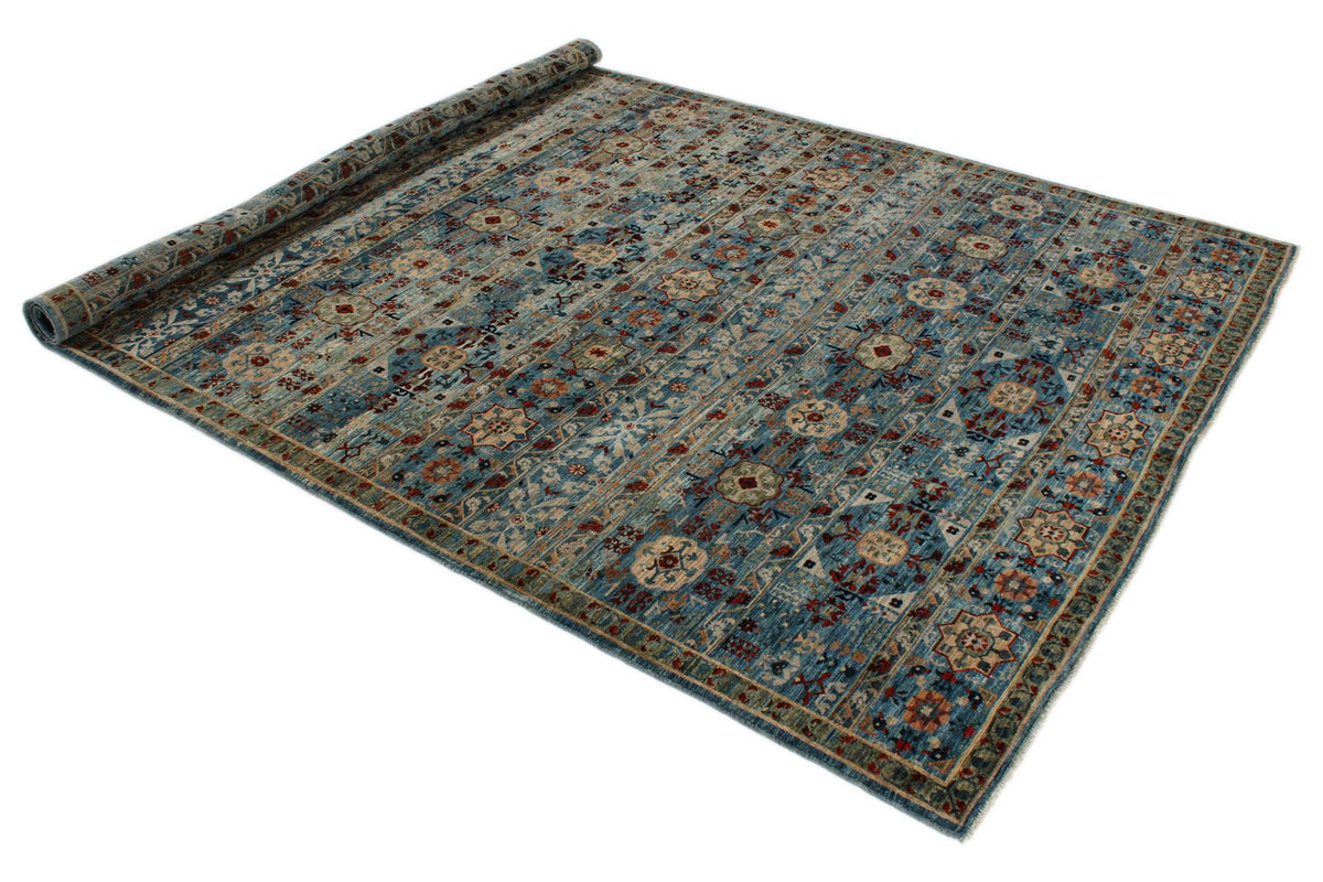 6x9 Blue and Multicolor Anatolian Traditional Rug