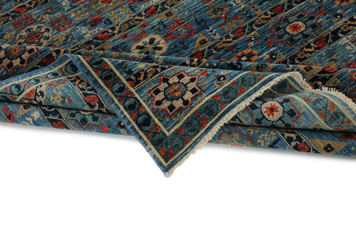 6x8 Blue and Multicolor Anatolian Traditional Rug
