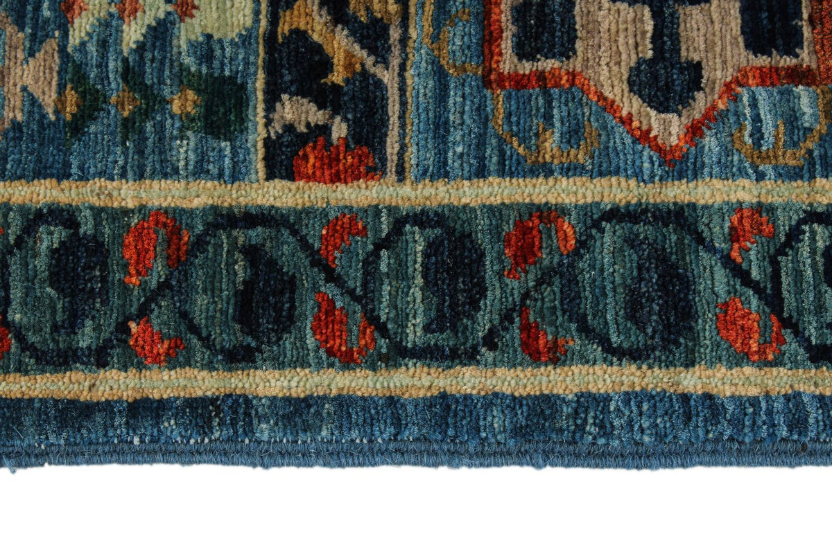 6x8 Blue and Multicolor Anatolian Traditional Rug