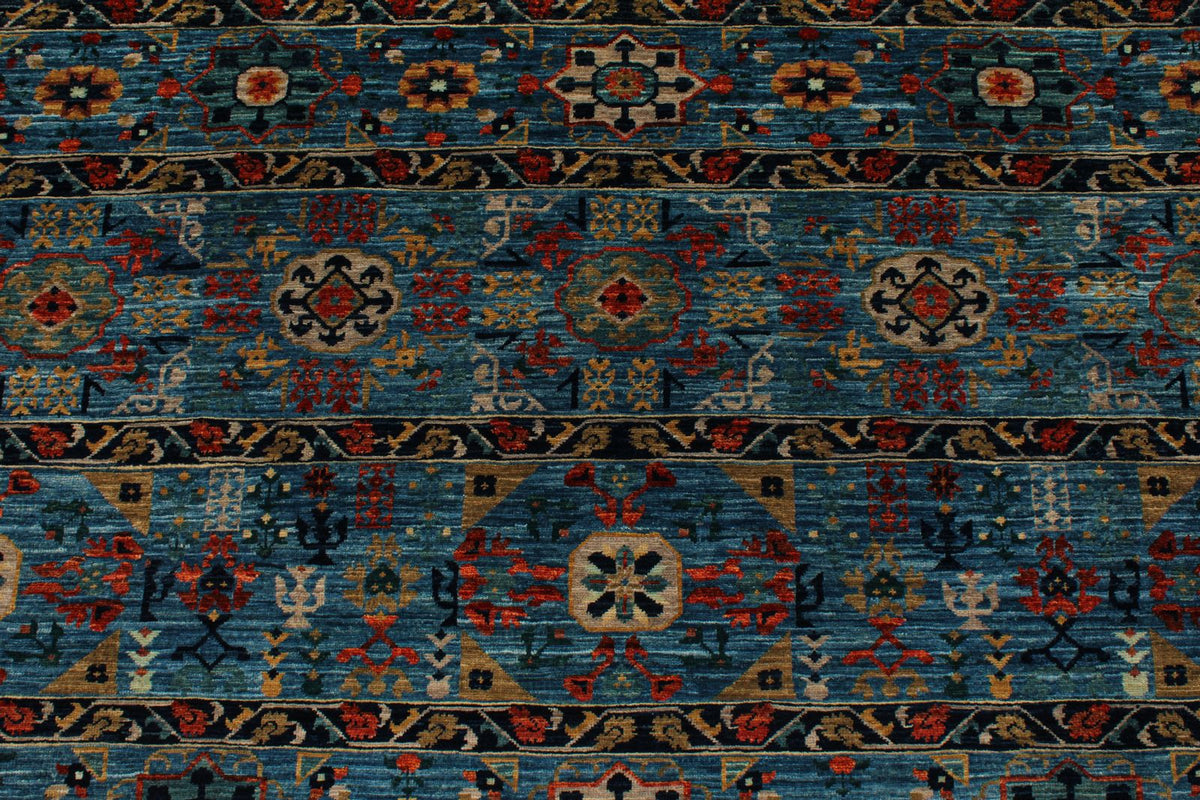 6x8 Blue and Multicolor Anatolian Traditional Rug
