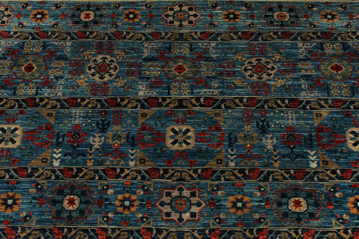 6x8 Blue and Multicolor Anatolian Traditional Rug