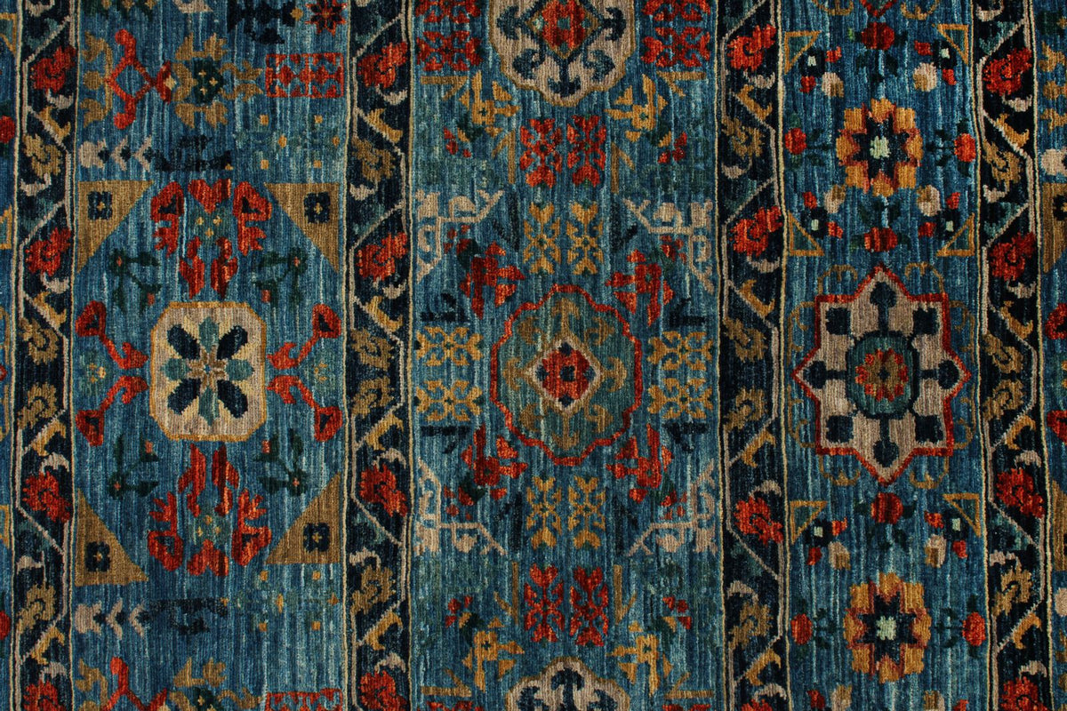 6x8 Blue and Multicolor Anatolian Traditional Rug