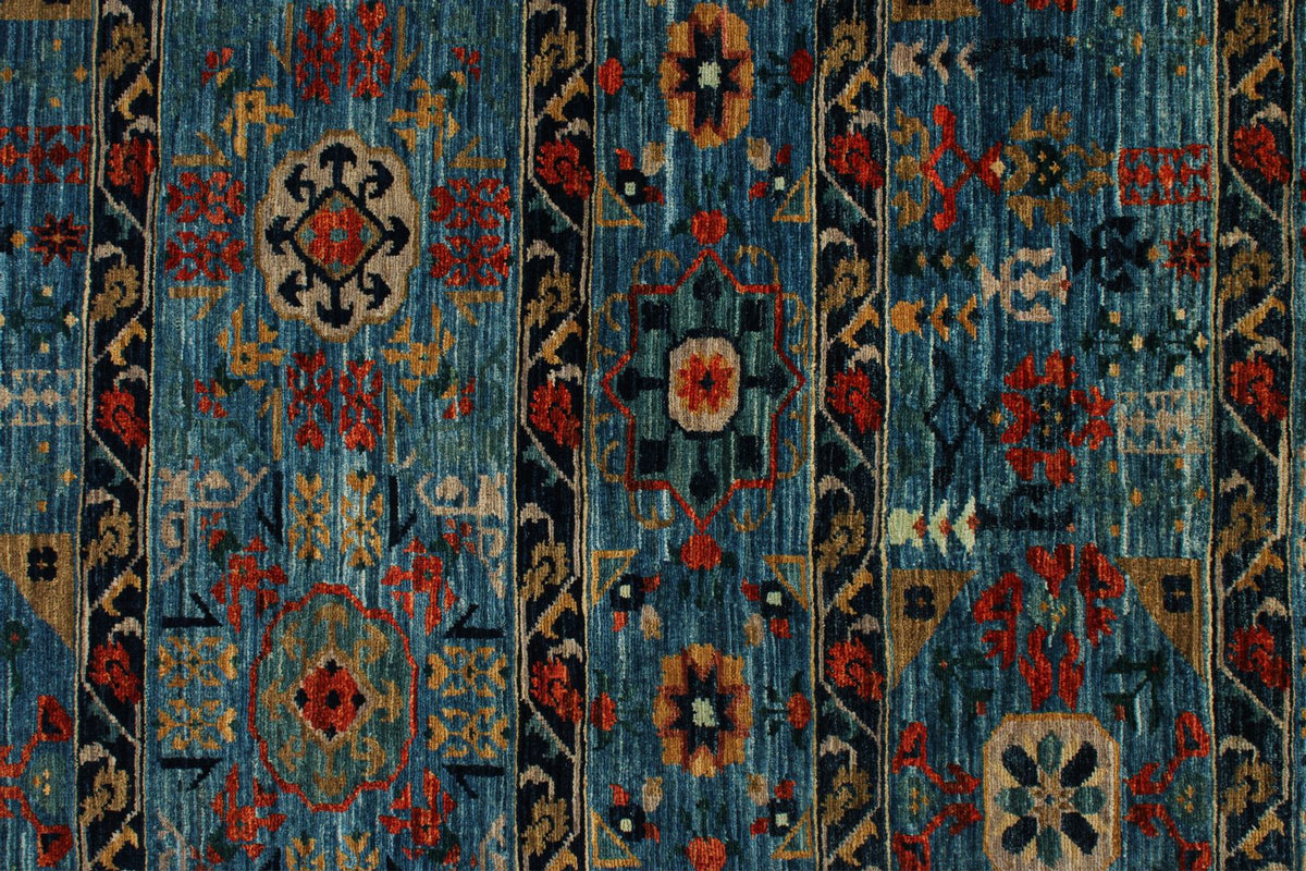 6x8 Blue and Multicolor Anatolian Traditional Rug