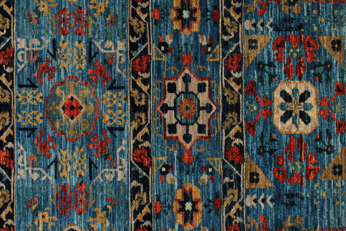 6x8 Blue and Multicolor Anatolian Traditional Rug