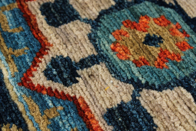 6x8 Blue and Multicolor Anatolian Traditional Rug