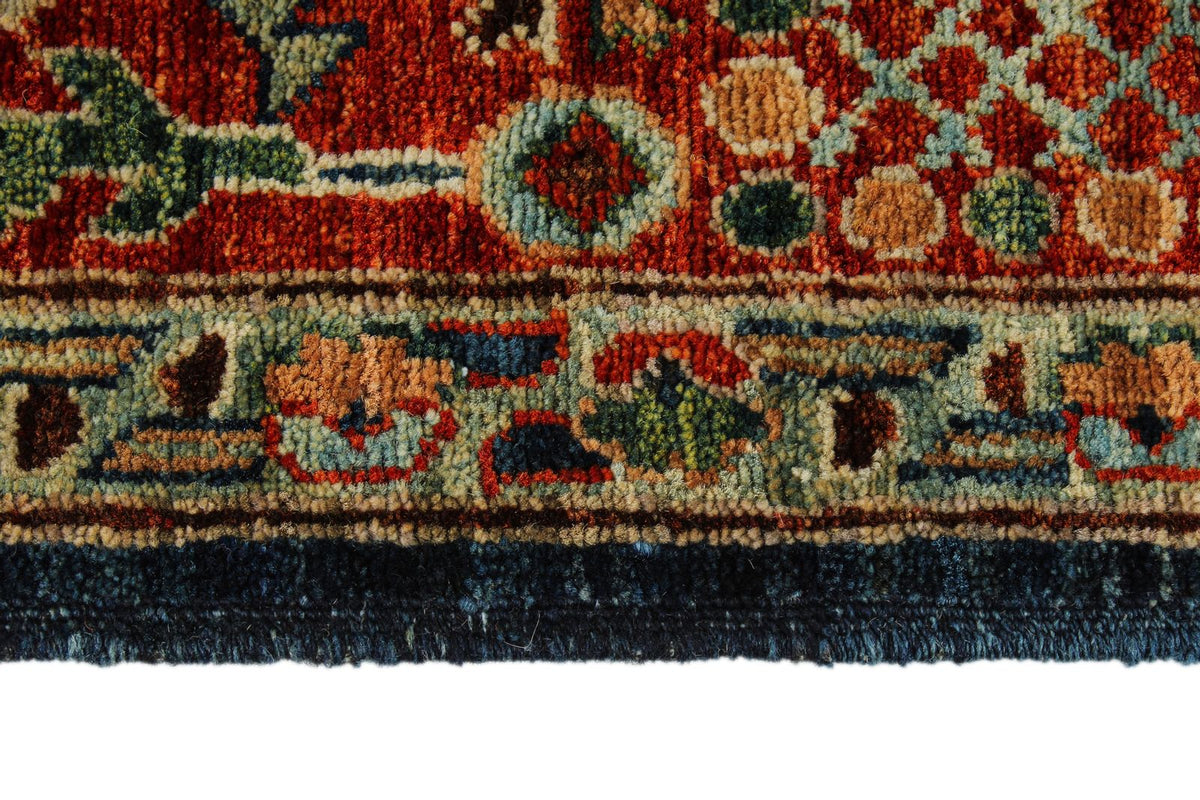 6x9 Navy and Rust Traditional Rug