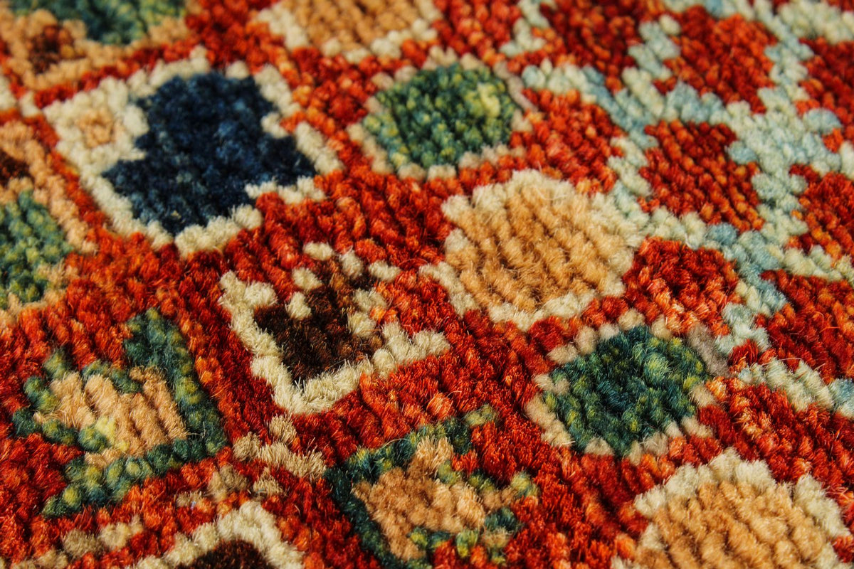 6x9 Navy and Rust Traditional Rug