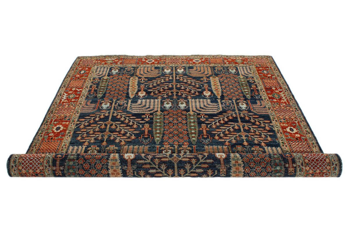 6x9 Navy and Rust Traditional Rug