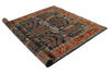 6x9 Navy and Rust Traditional Rug