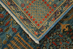 6x9 Blue and Green Traditional Rug