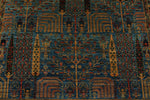 6x9 Blue and Green Traditional Rug