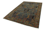 6x9 Blue and Green Traditional Rug