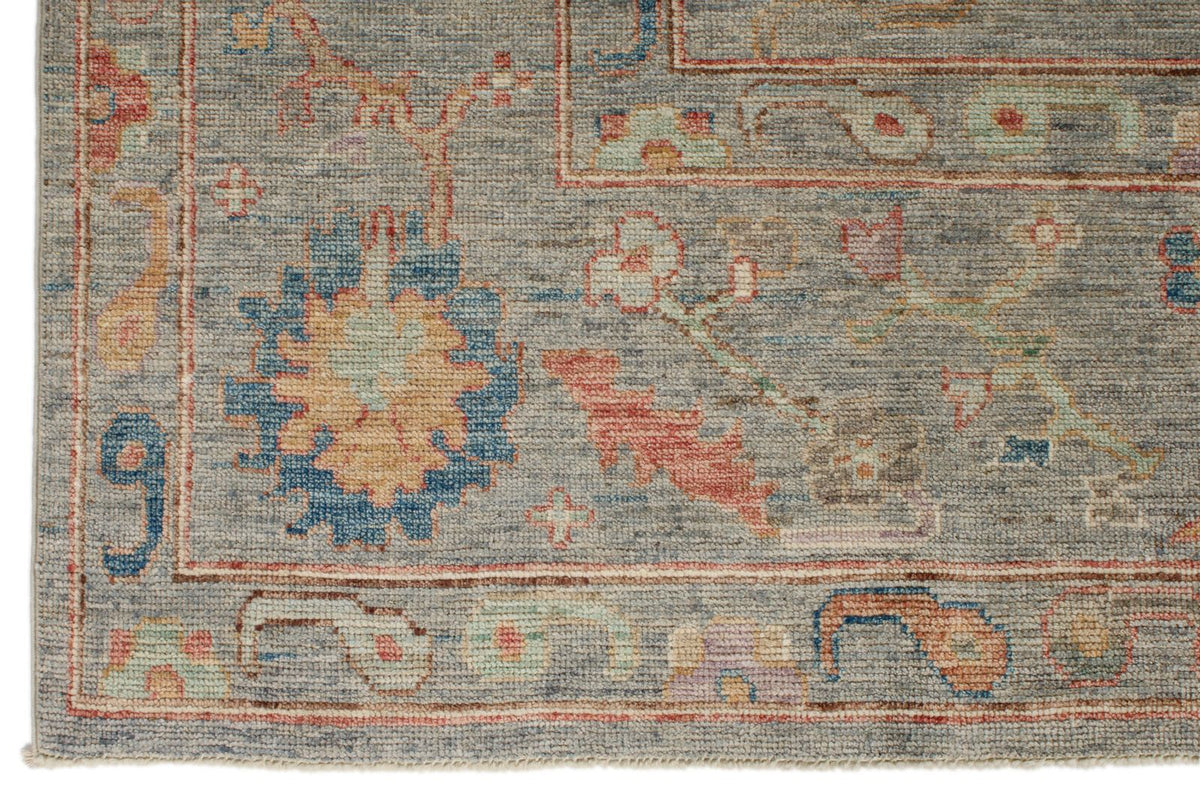 8x10 Gray and Multicolor Turkish Oushak Rug
