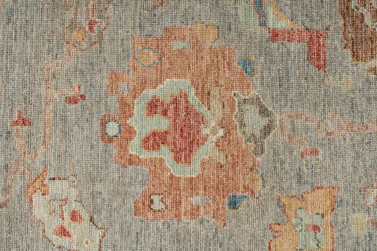 8x10 Gray and Multicolor Turkish Oushak Rug