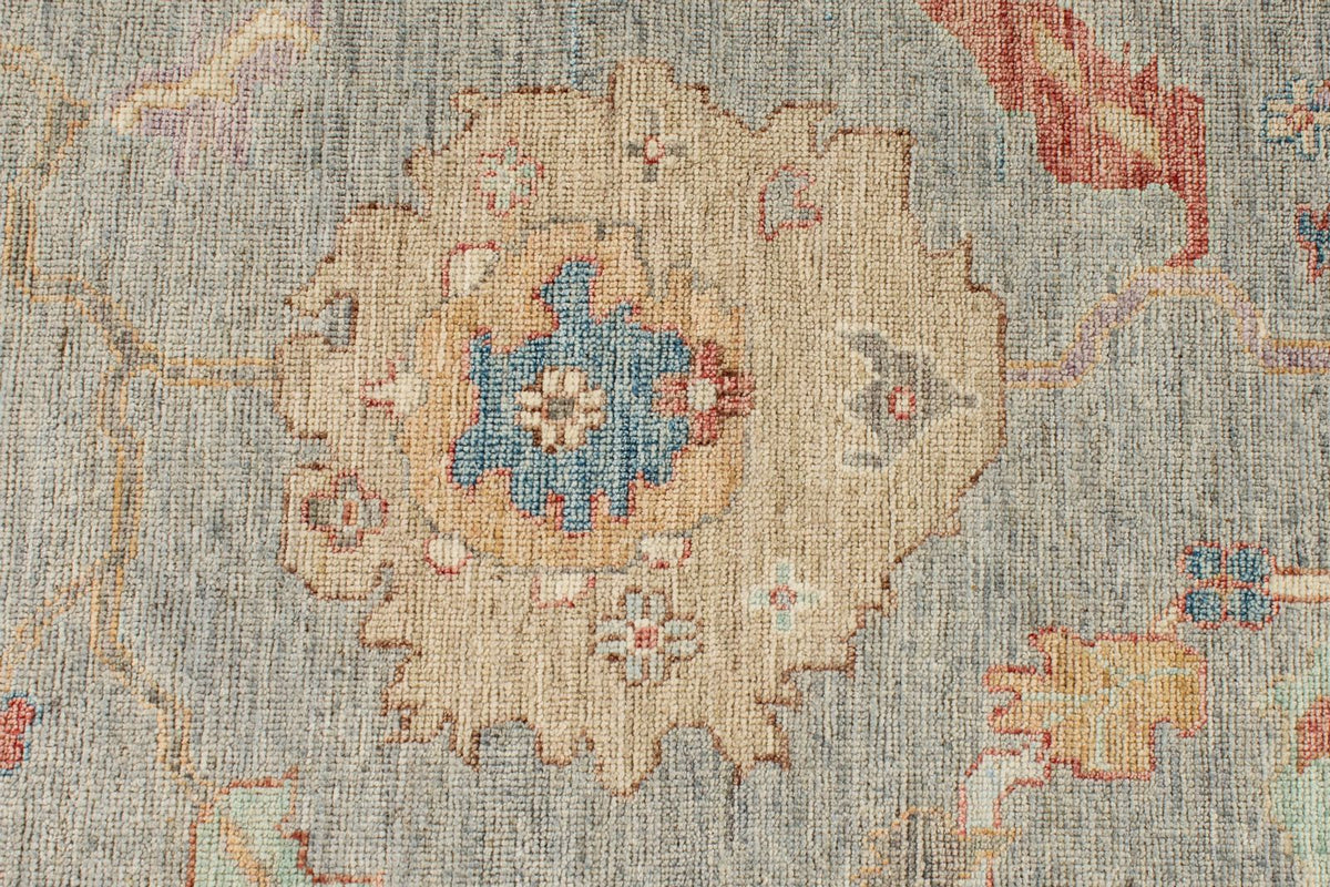 8x10 Gray and Multicolor Turkish Oushak Rug