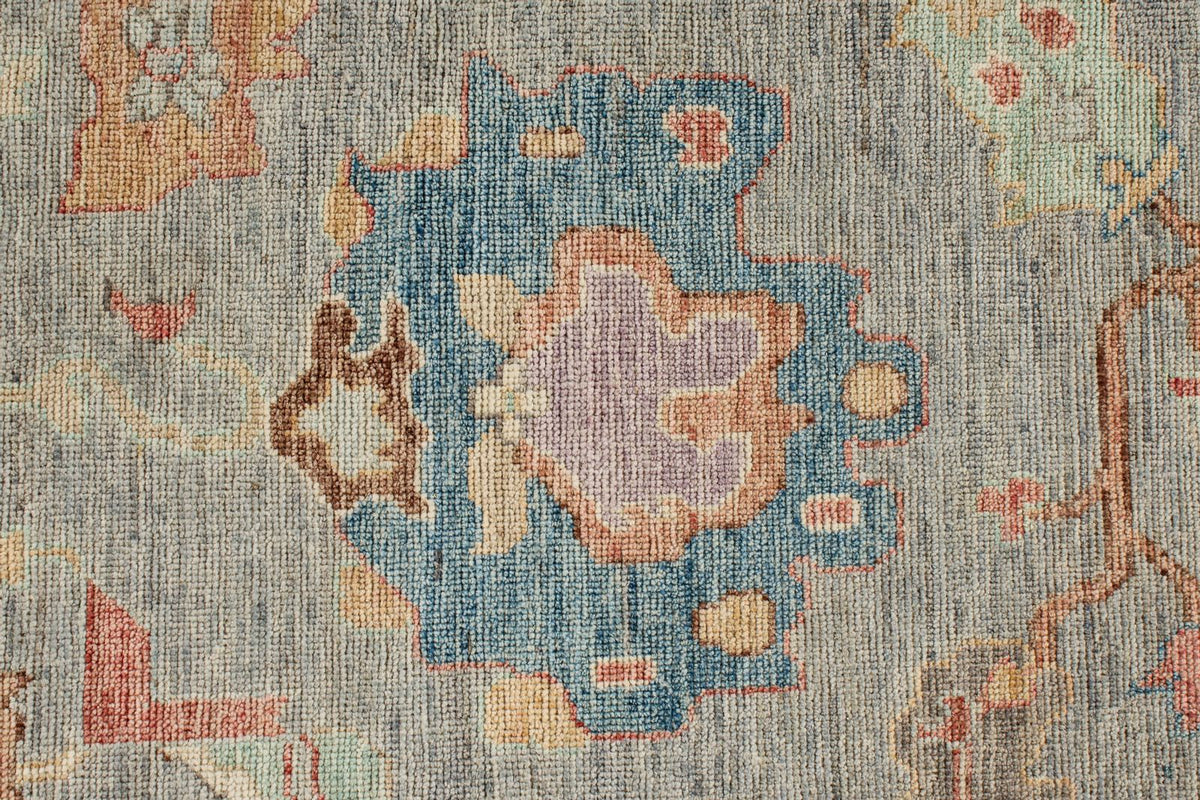 8x10 Gray and Multicolor Turkish Oushak Rug