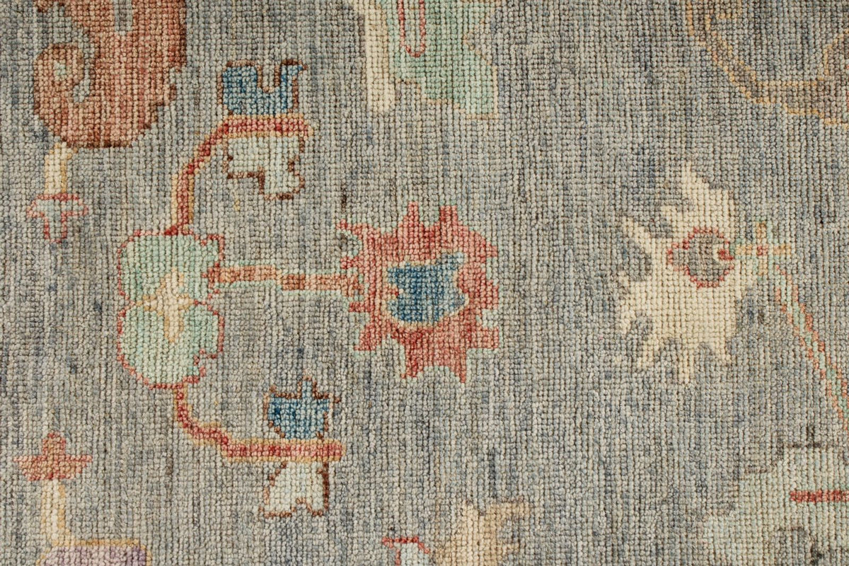 8x10 Gray and Multicolor Turkish Oushak Rug