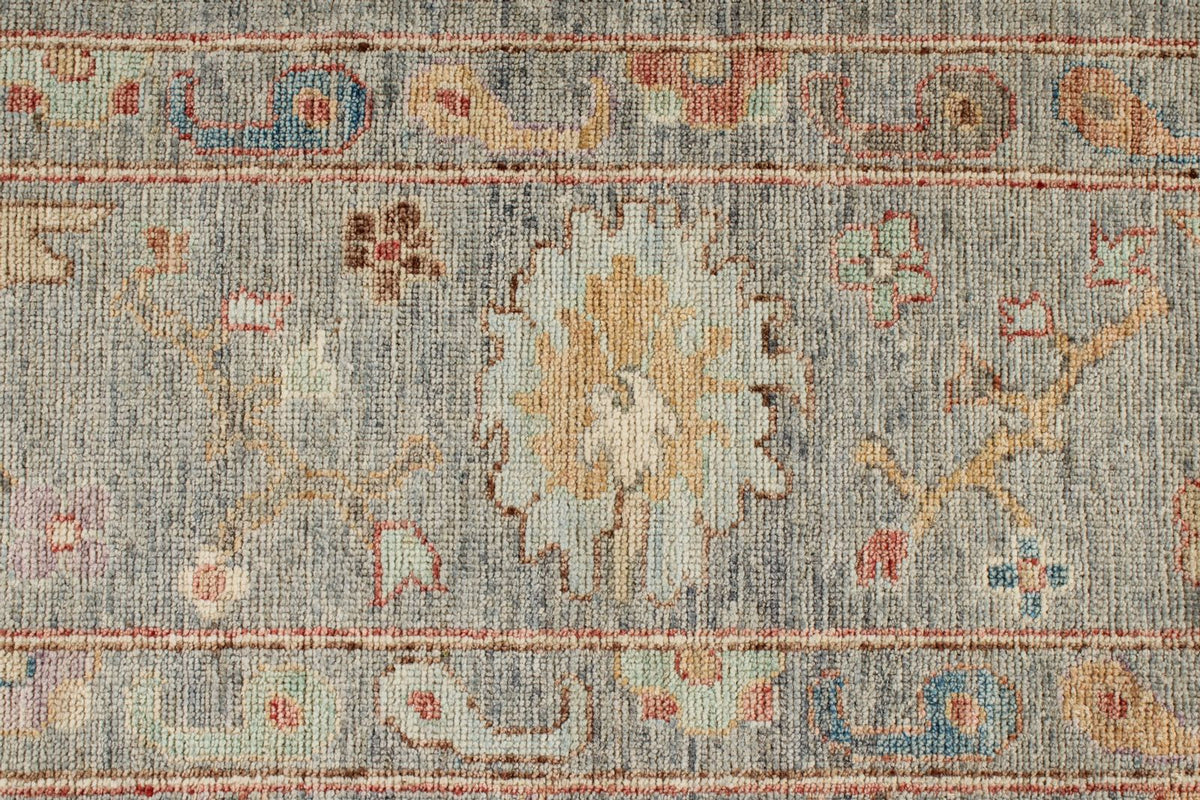 8x10 Gray and Multicolor Turkish Oushak Rug