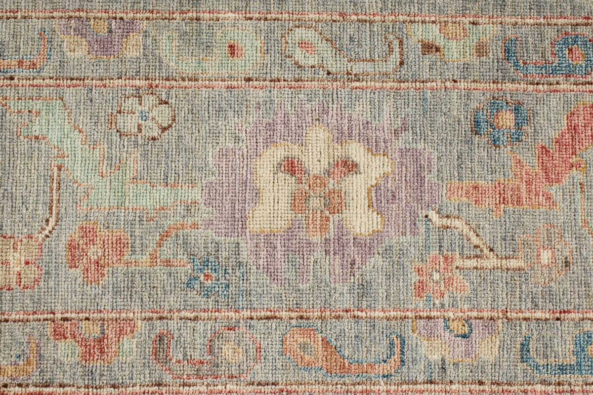 8x10 Gray and Multicolor Turkish Oushak Rug